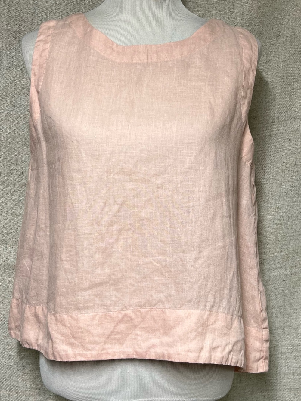 Light Pink Sleeveless Linen Top
